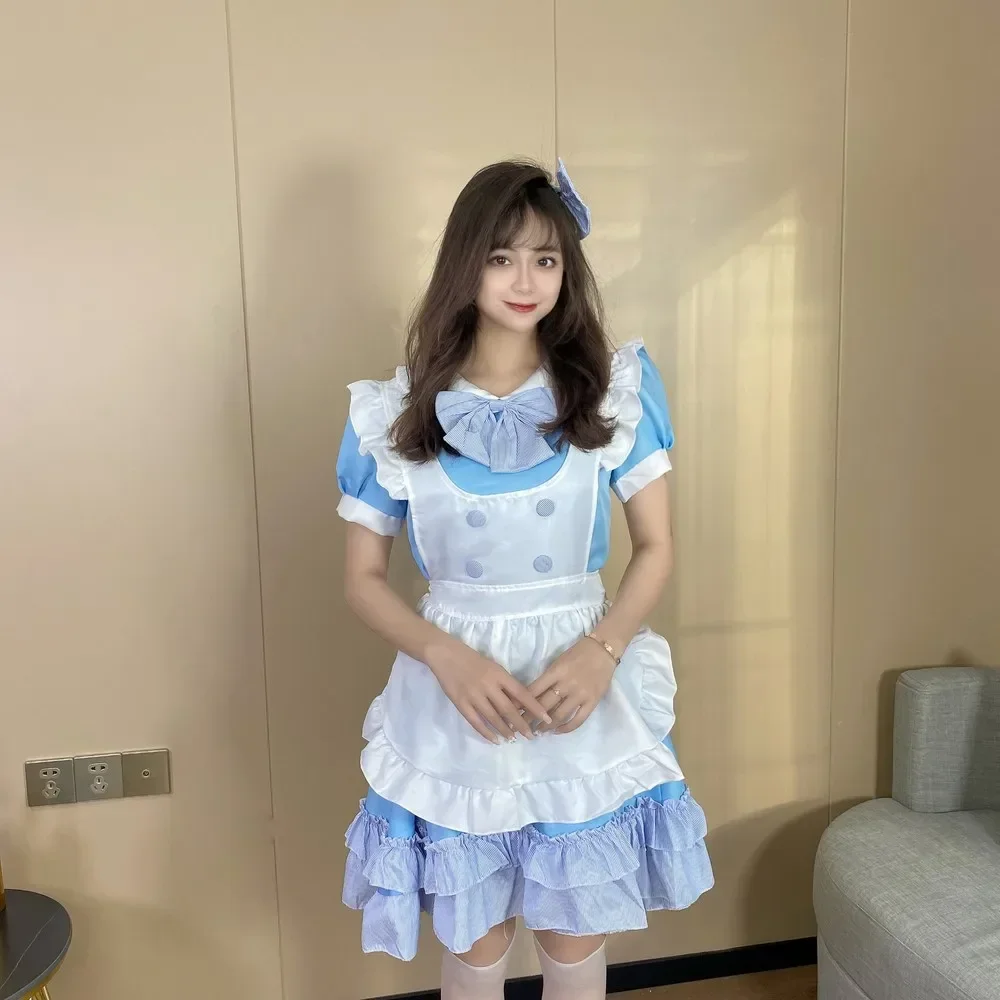 Tenue de femme de chambre japonaise Kawaii pour femme, robe Lolita, olympiques de cosplay Anime à volants doux, uniforme d'écolière sexy d'Halloween