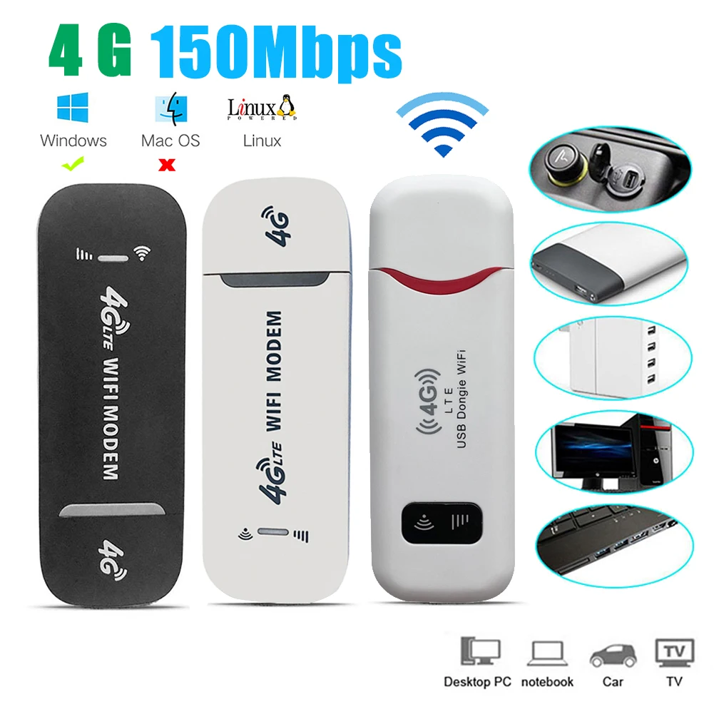 Wifi Roteador Nano Sim Cartão Portátil Wifi Lte Usb 4g Modem Bolso Hotspot Antena Wi-fi Dongle 150mbps Modem Vara 4g