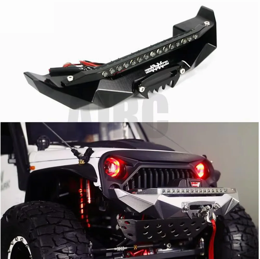 

Для Traxxas Trx-4 Defender Axial Scx10 Ii 90046 90047, совместимый передний бампер, задний бампер со светодиодной подсветкой
