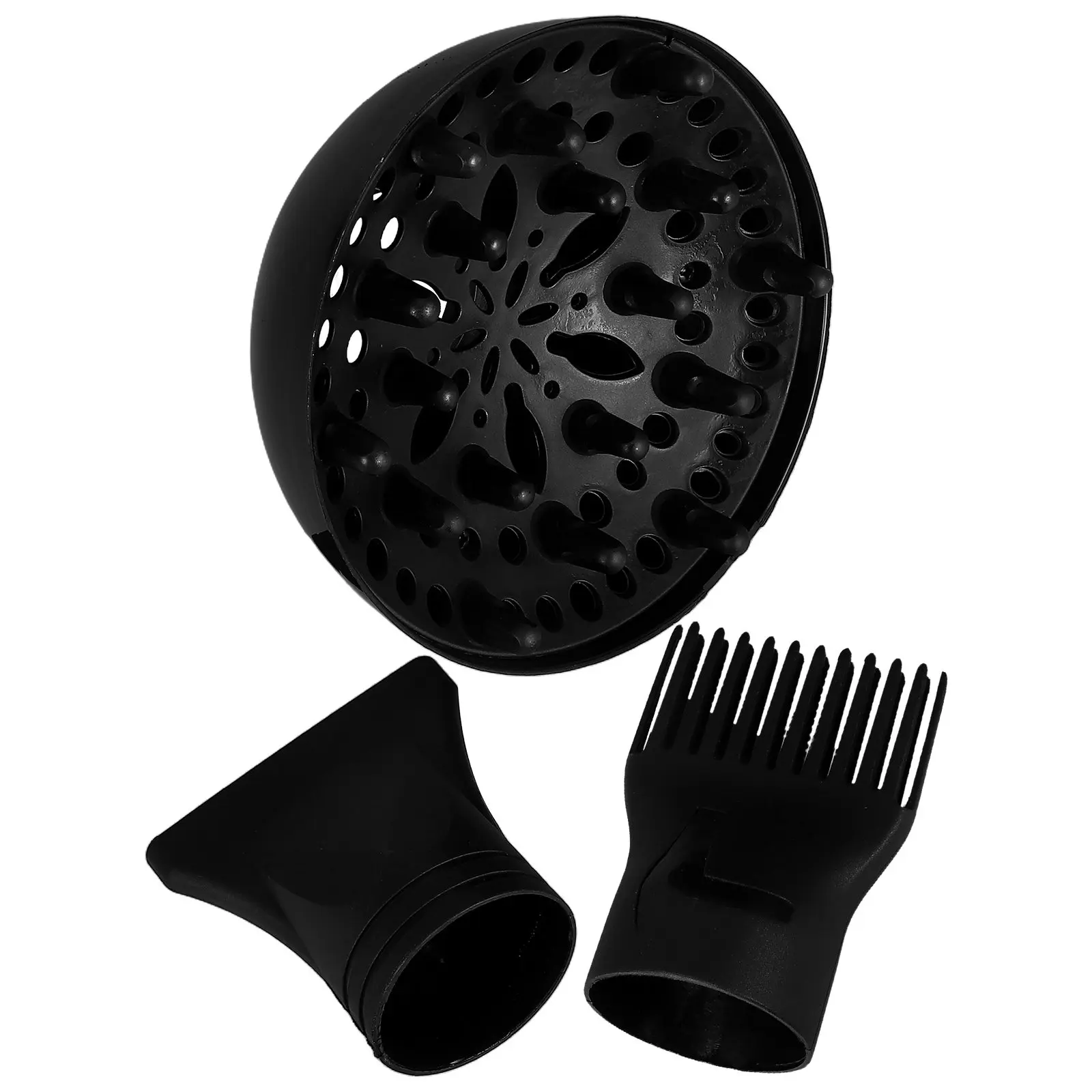 1Set Universal Hair Dryer Accessories Set Diffuser Concentrator Comb Nozzle for Quick Drying Even Heat Distribution Versatile