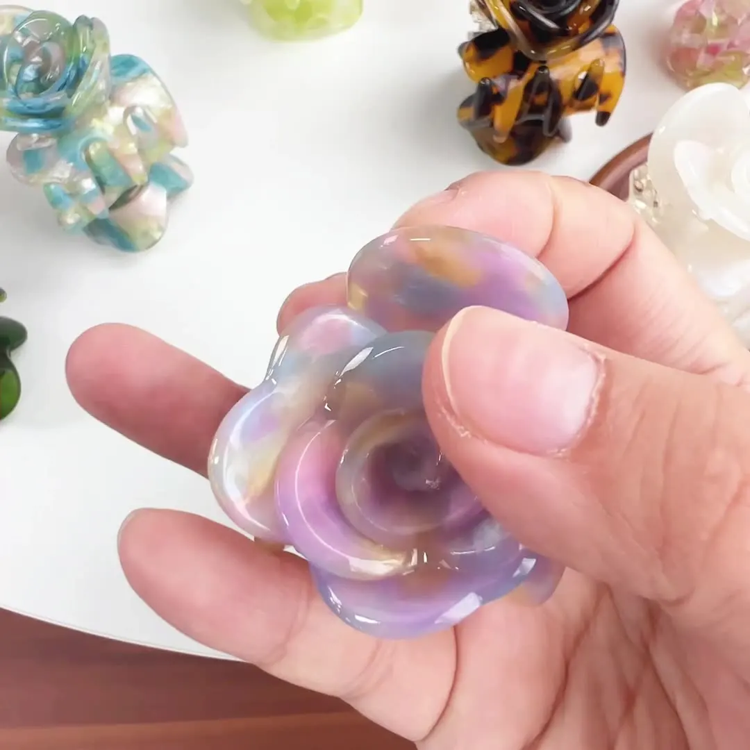 مشبك شعر زهرة خلات الدوبامين للنساء ، ثلاثي الأبعاد ، جمالي ، أنيق لطيف ، كلاسيكي ، بسيط ، حلو