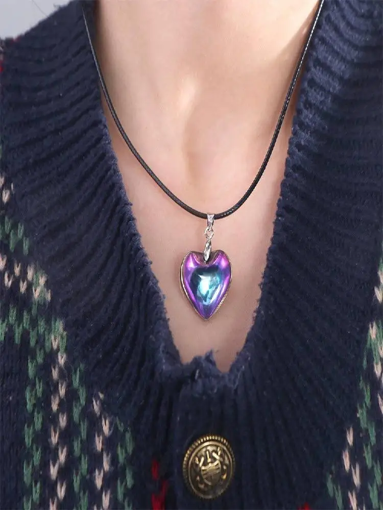 Petit coeur Punk coeur cristal collier Vintage gothique rouge coeur pendentif corde chaîne Y2K bijoux coeur colliers tour de cou femmes hommes