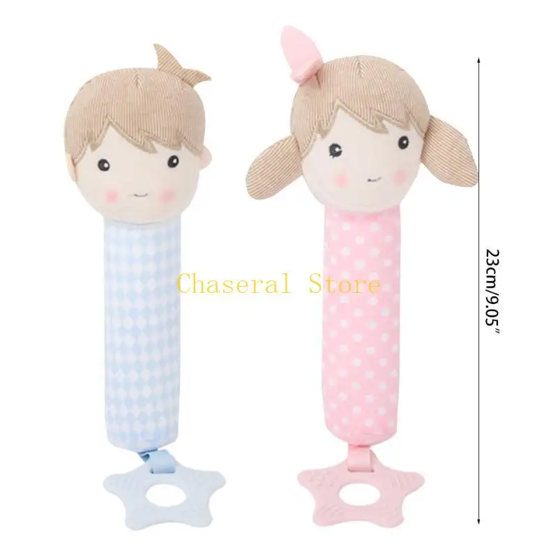 E7ce Safe Infant Teether Soft Plux Handsbells