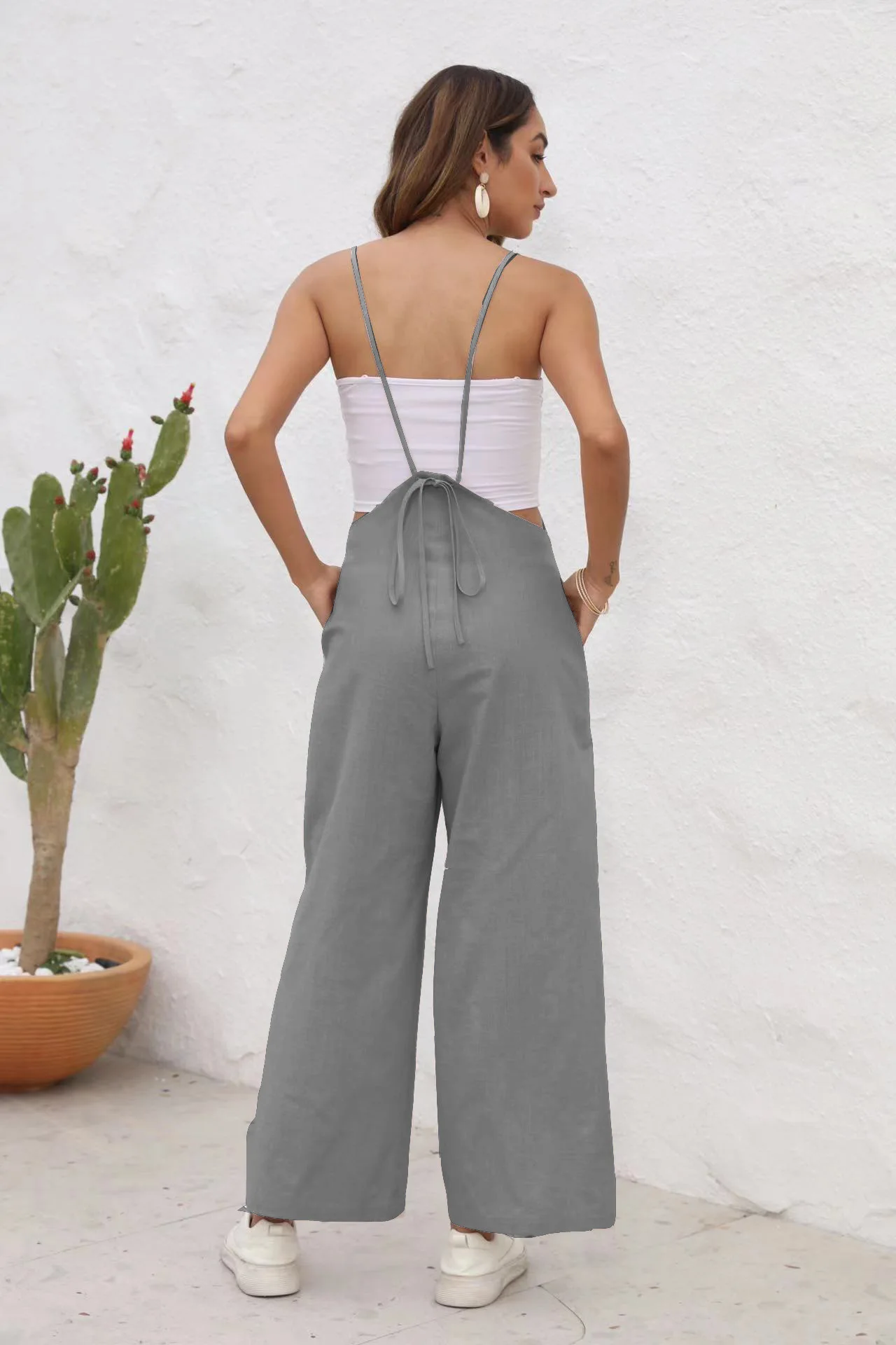 Salopette à Bretelles et Pantalon à Bretelles pour Femme, Tenue Décontractée, Jambes Larges, Streetwear, Surdimensionné, 1 Pièce