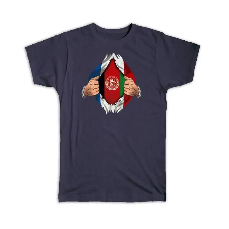

Afghanistan French Flag Chest Afghan France T shirt