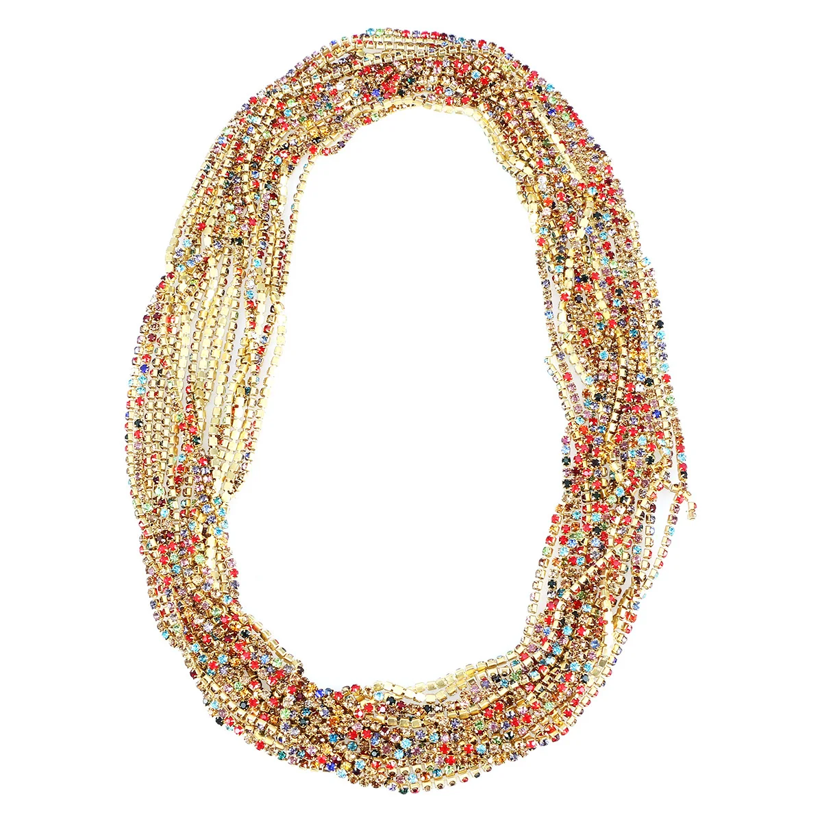 10 متر 3 مللي متر قاعدة ذهبية حجر الراين مخلب سلسلة سباركلي الزجاج تقليم لفستان الزفاف ديكور الملونة كريستال كرافت الخياطة التبعي