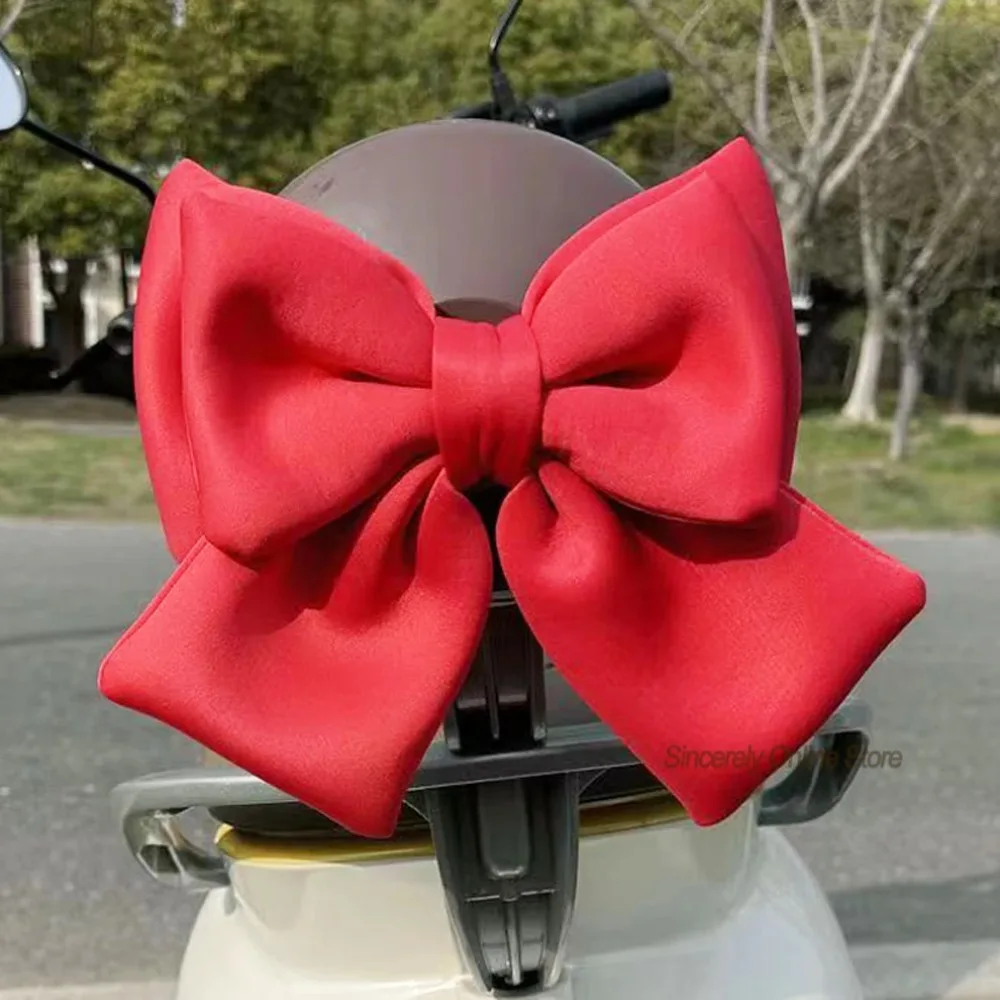 

Cute Bowknot Motorcycle Helmet Decor, Universal Bike Helmet Accessories for Girls, Polyester Cotton Bow Decoration Gift