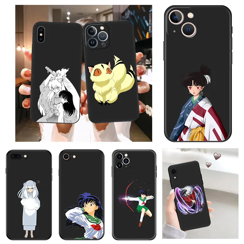 Anti-Drop Soft Phone Case For iphone 16Plus 11 12 13 Mini 14 15 16 Pro XS Max XR 7 8 Plus 16Pro Inuyasha Higurashi-Kagome Cover