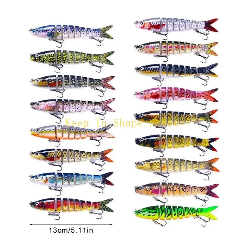 U1JC Multiple Section Artificial Fishing Baits Jointed Swimbait Crankbait Fishhooks