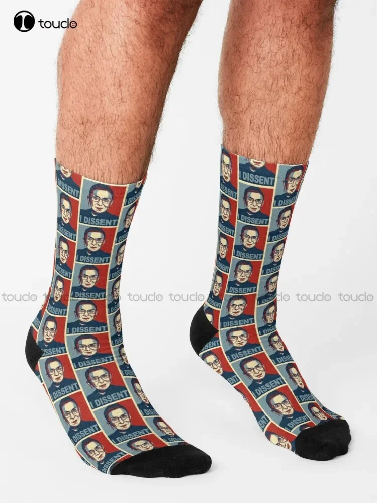 New Notorious Rbg Ruth Bader Ginsburg I Dissent Socks Mens  Black Personalized Custom Unisex Adult  Teen Socks image 3