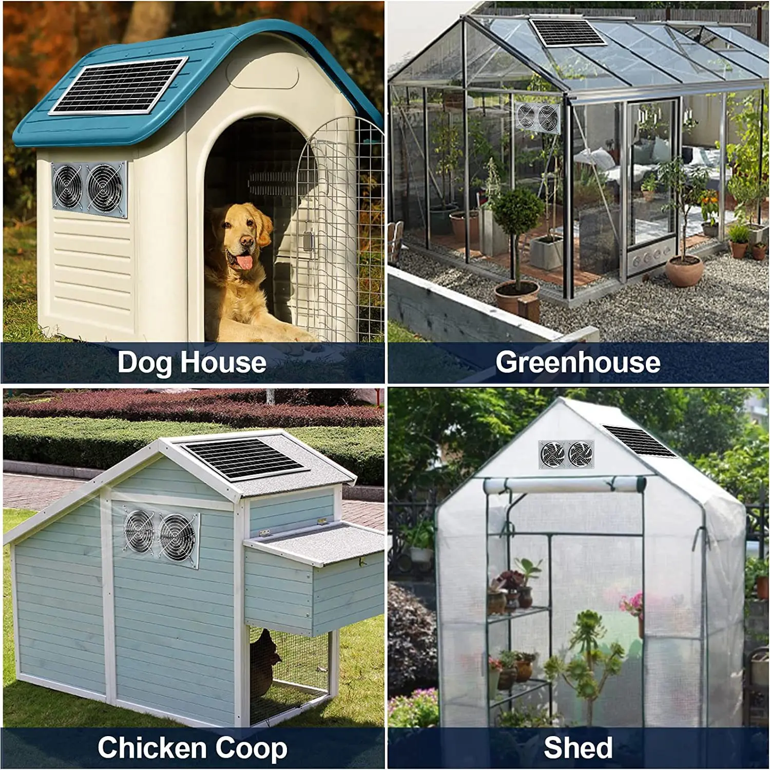 

Солнечный вентилятор 15 Вт для Pet Shed Plus 2, высокоскоростные вентиляторы постоянного тока и вытяжные вентиляторы, товары для домашних животных