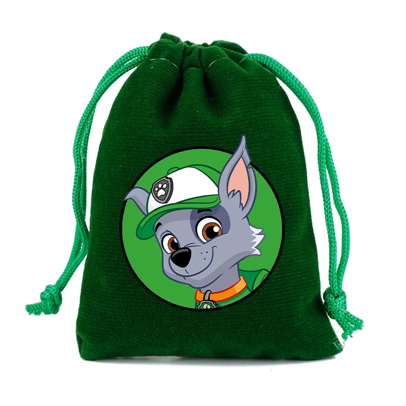 New Paw Patrol Plush Drawstring Pockets Cartoon Print Storage Bags Boys Girls Tote Bag Child Handbag Travel Bag Birthday Gifts