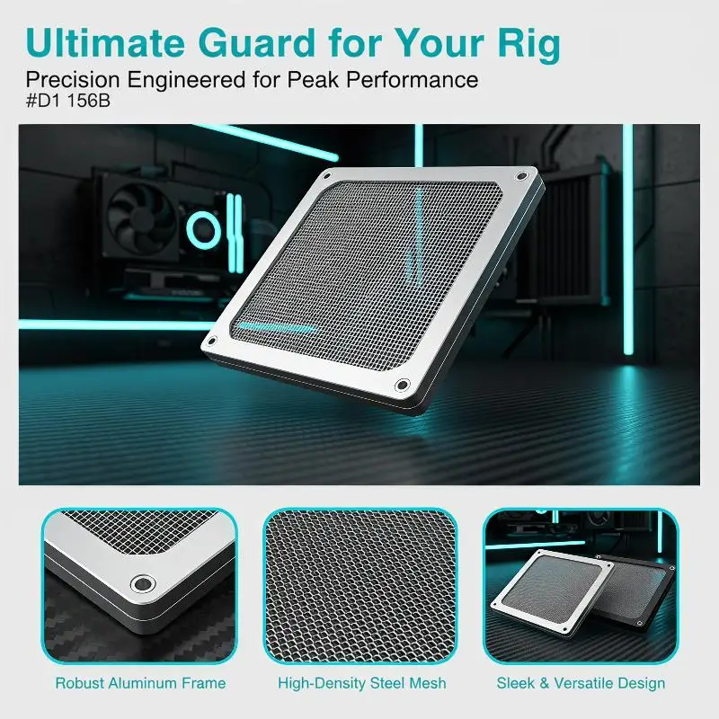 60/80/90/120mm Magnetic PC Fan Dust Filter Dustproof Mesh Cover Computer Chassis Cooling Fan Protective Net Guard