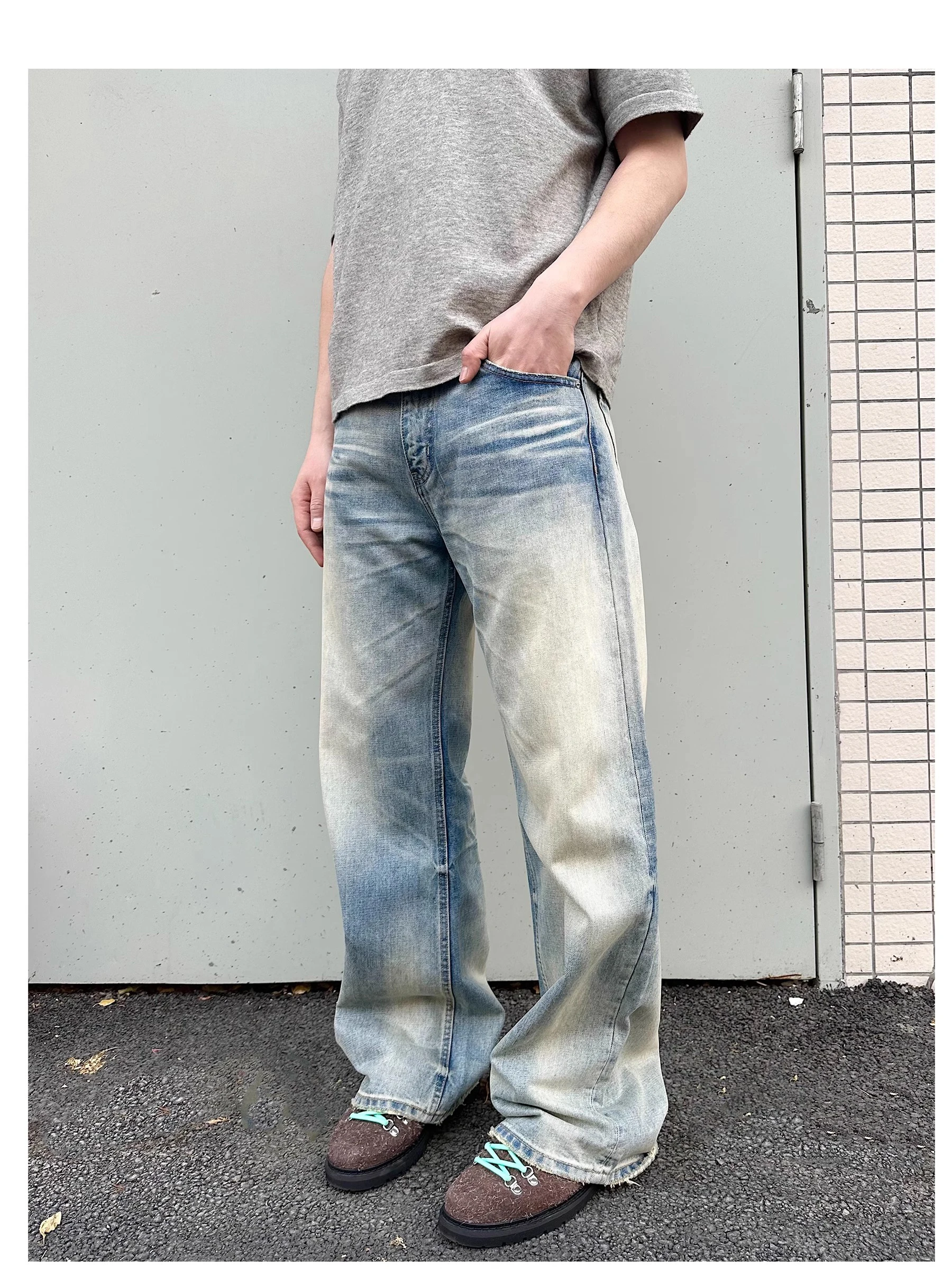 

Джинсы-брюки CleanFit в стиле винтаж, свободного кроя, прямые штанины, для повседневной носки подростков