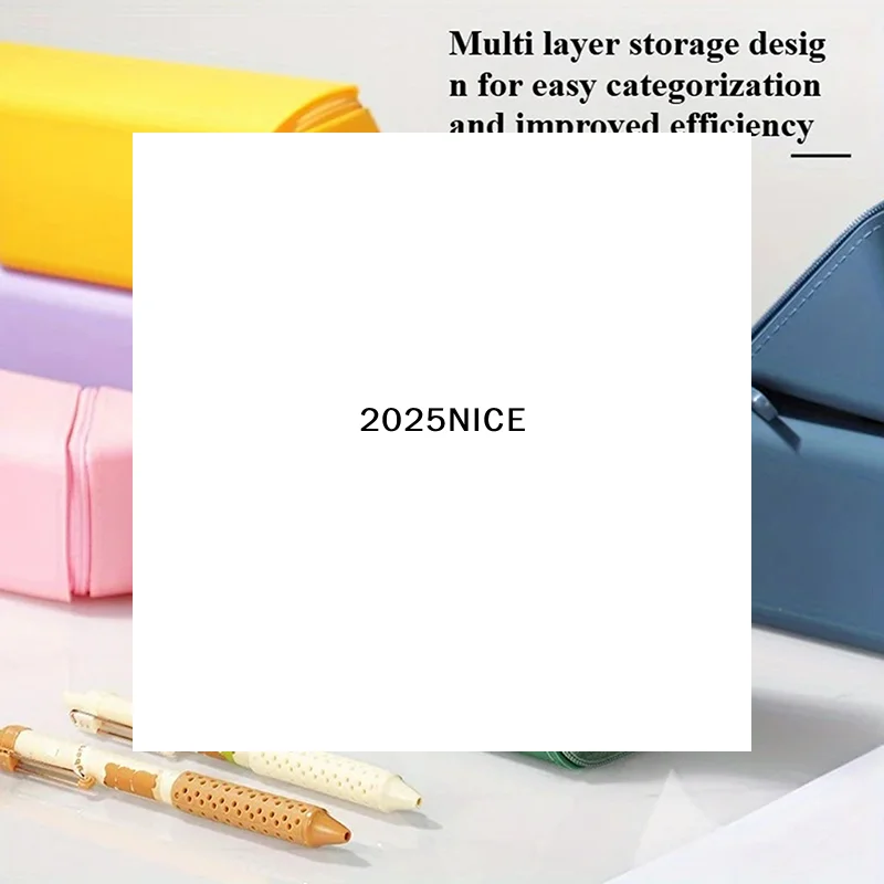 

1 Stylish Silicone Pen Holder, Foldable Pencil Case Holder, Desktop Office And Study Pen Cup Large-capacity Pen Organizer