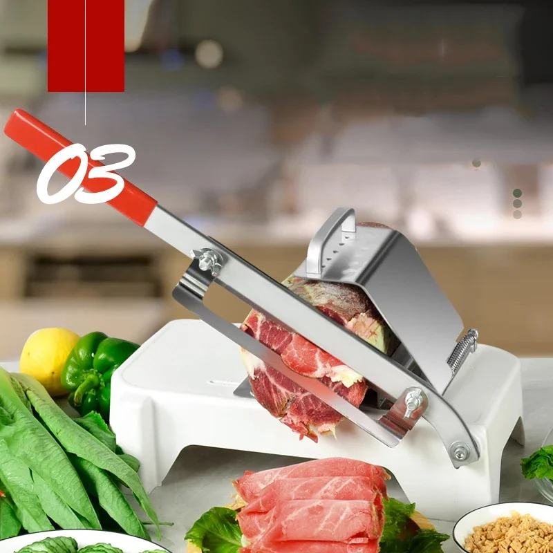 Manual Vegetable Cutting Machine Food Fruit Slicer Lamb Beef Slicer Frozen Meat Slicing Gadget Household Thickness Adjustable