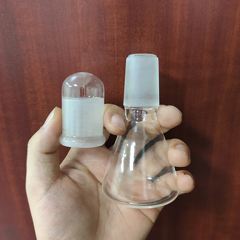 Conical flask with standard ground-out glass stopper,Capacity 50ml,joint 24/29,Erlenmeyer flask,Glass essential oil bottle