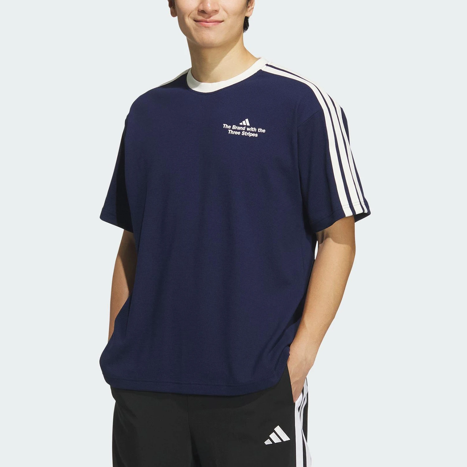 

adidas 2025 Summer Men's Waffle Loose Short Sleeve KF2473