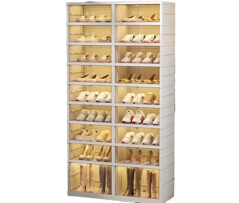 

Multi-Layer Transparent Foldable Shoe Cabinet For Home Furniture Living Room Dining Entry Villa Workshop Space-Saving Shoe Bin