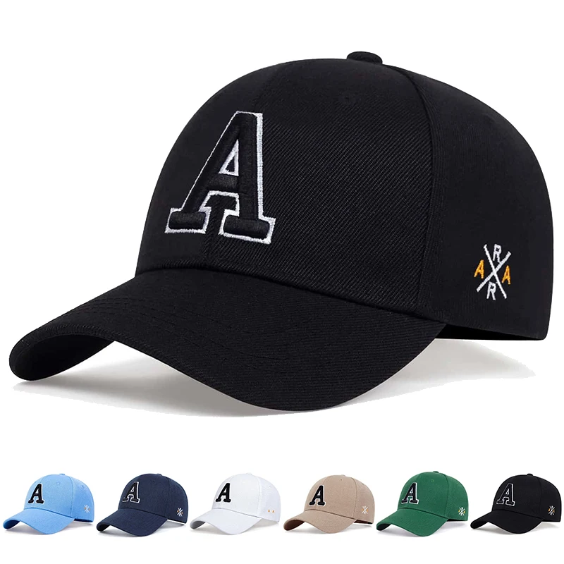 1piece Unisex A Letter Side Ar Embroidery Baseball Caps Spring and Autumn Outdoor Adjustable Casual Hats Sunscreen Hat