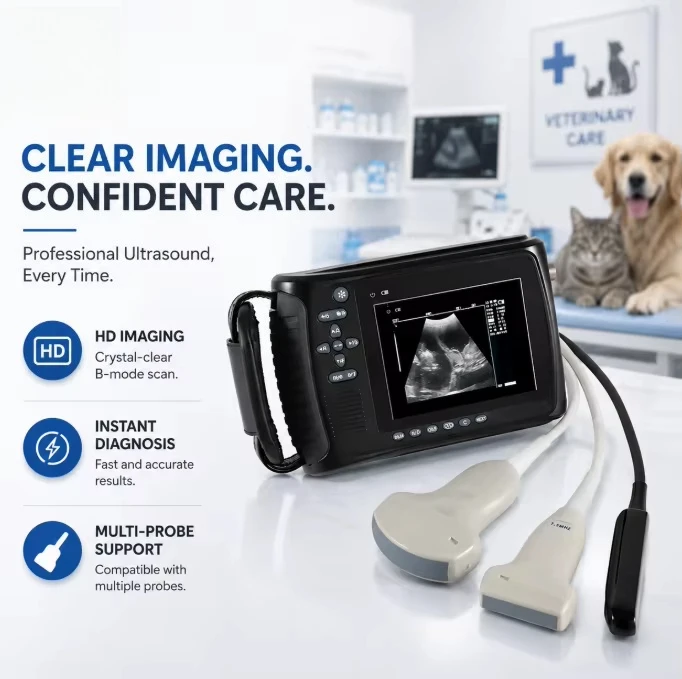Veterinary Equipment Digital Handheld Veterinary Ultrasound Scanner with Multiple Probes Animal
