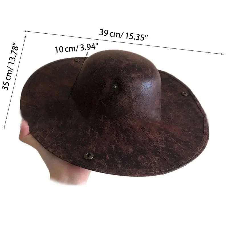 Vintage-Piraten-Tricorn-Mütze aus Kunstleder – Cosplay-Mütze im Used-Look für Männer und Frauen, perfekt für Maskerade-Partys