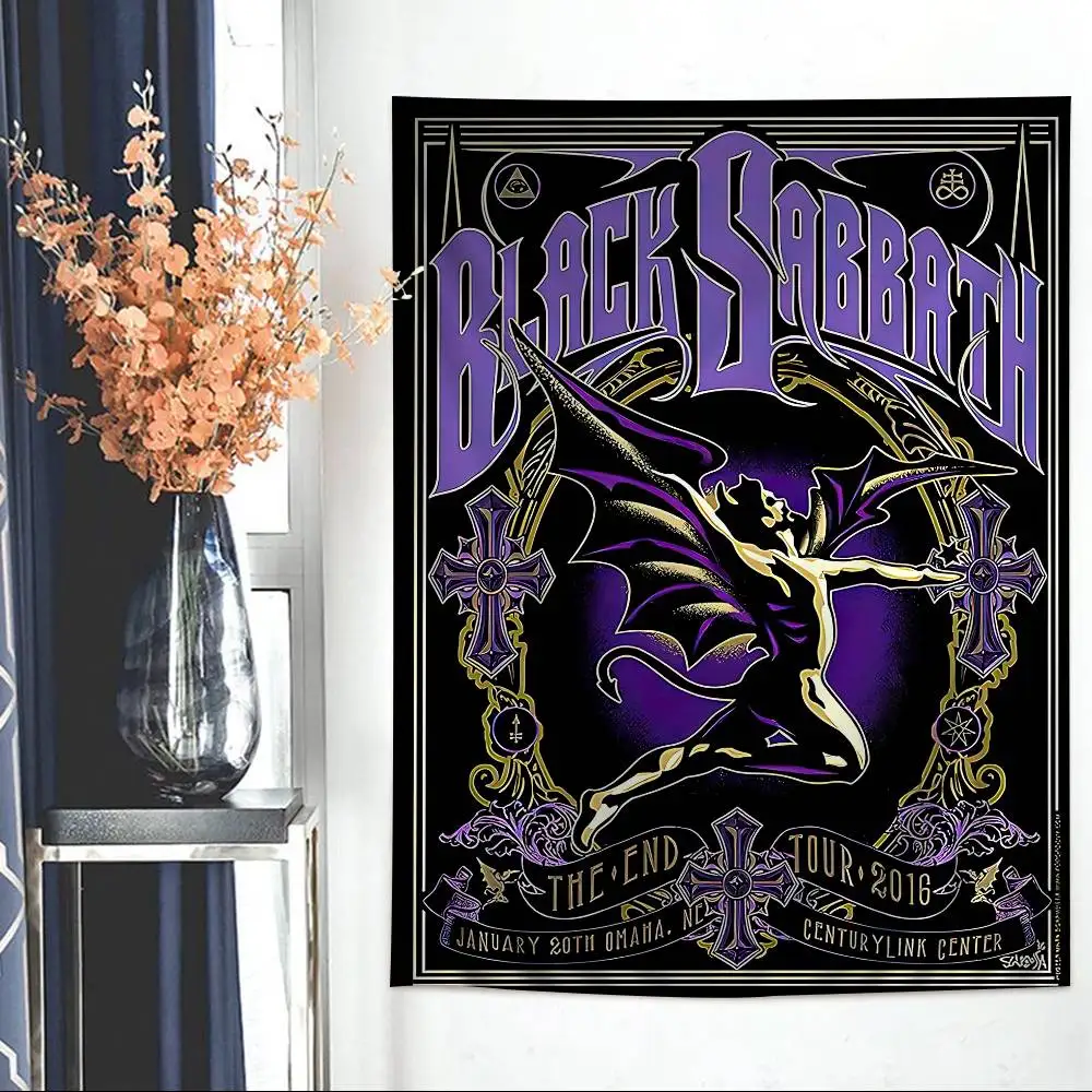 Black Sabbath Heavy Metal Band Colorful Tapestry Wall Hanging Cheap Hippie Wall Hanging Bohemian Wall Tapestries Mandala Wall