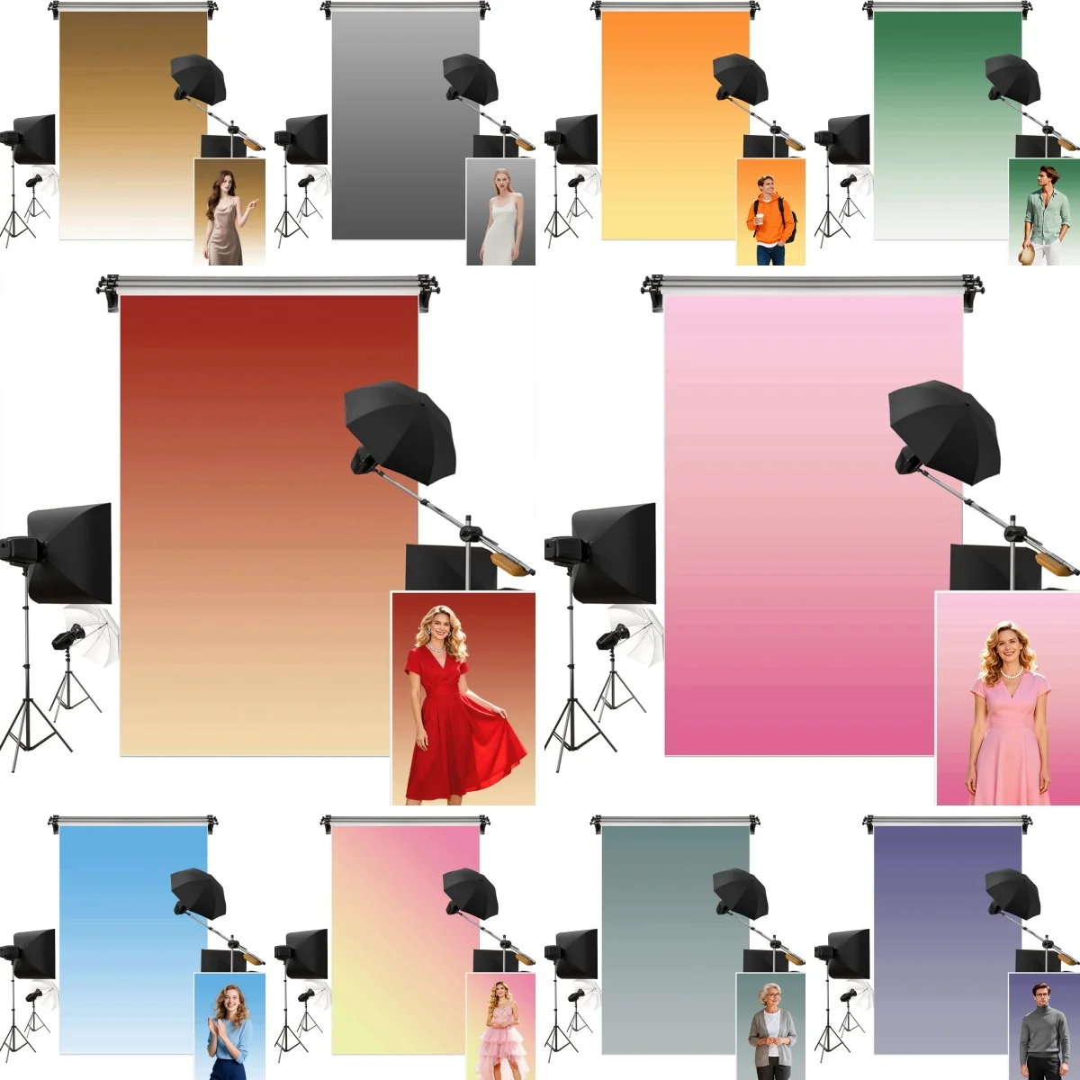 Однотонные градиентные цветные фоны для фотосъемки, свадебный душ, взрослые, художественный портрет, детский день рождения, свадьба, декор, фотофоны