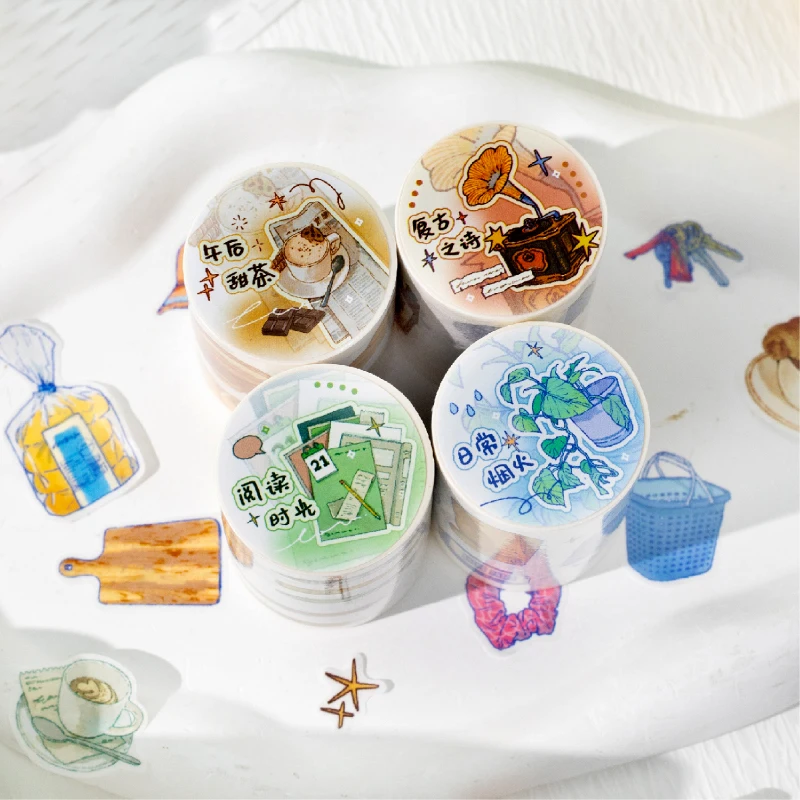 8 sztuk/LOT Seria Life Sketch urocza, retro taśma dekoracyjna washi do maskowania