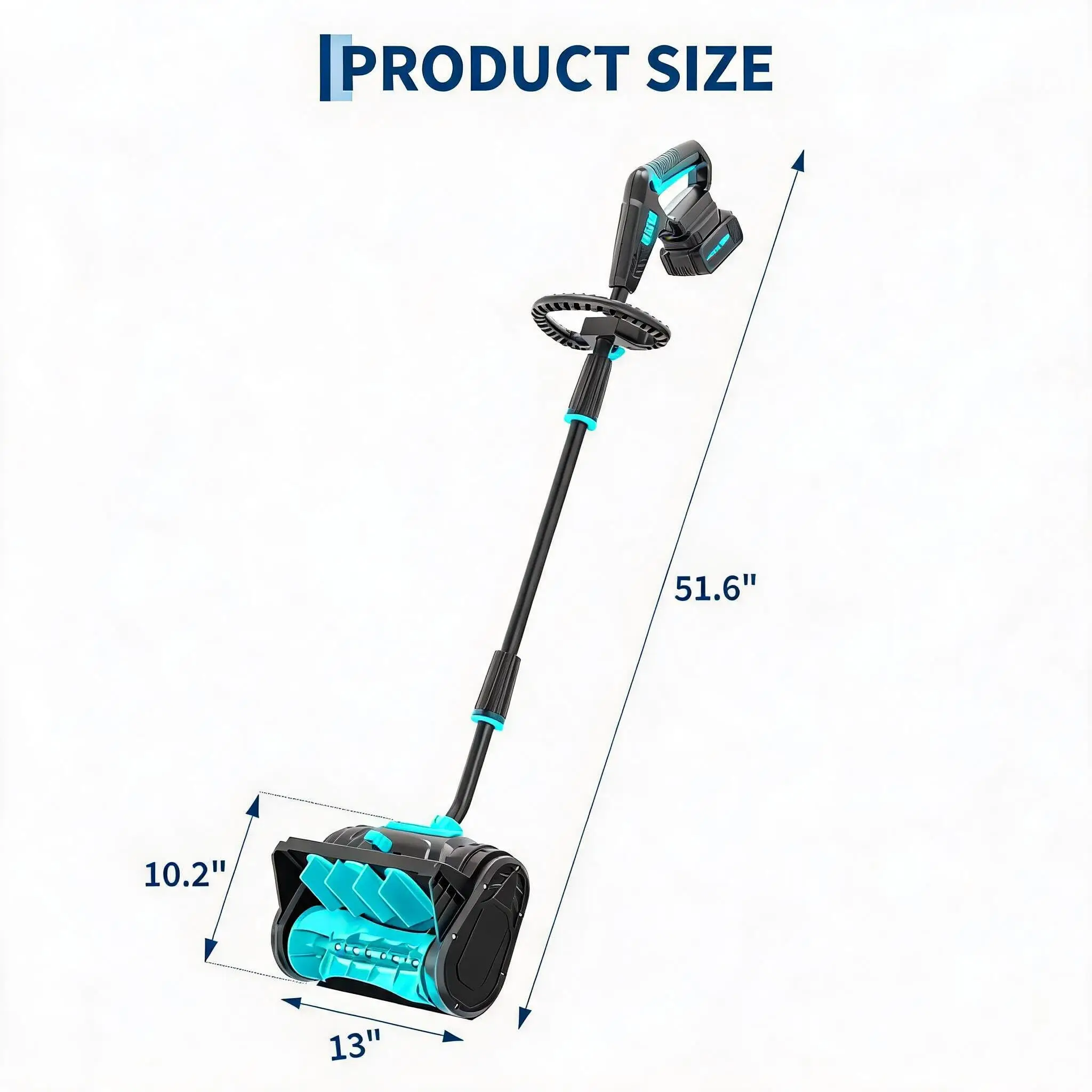 Cordless Snow Blower 13 Inch 20V Electric Snow Shovel Snow Thrower For Driveway Plastic Snow Blower Electric Snow Remover Compact Snow Clearing Machine
