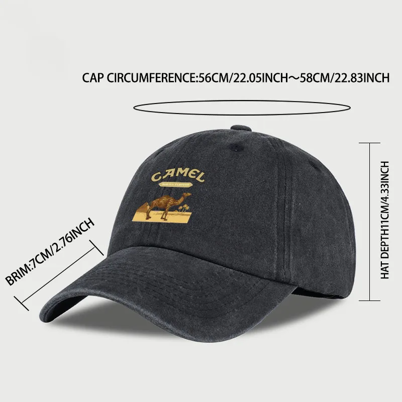 1-Piece Camel Print Baseball Cap Classic Minimalist Retro Style Breathable Soft Fabric Perfect for Work and Daily Wear Adjustabl