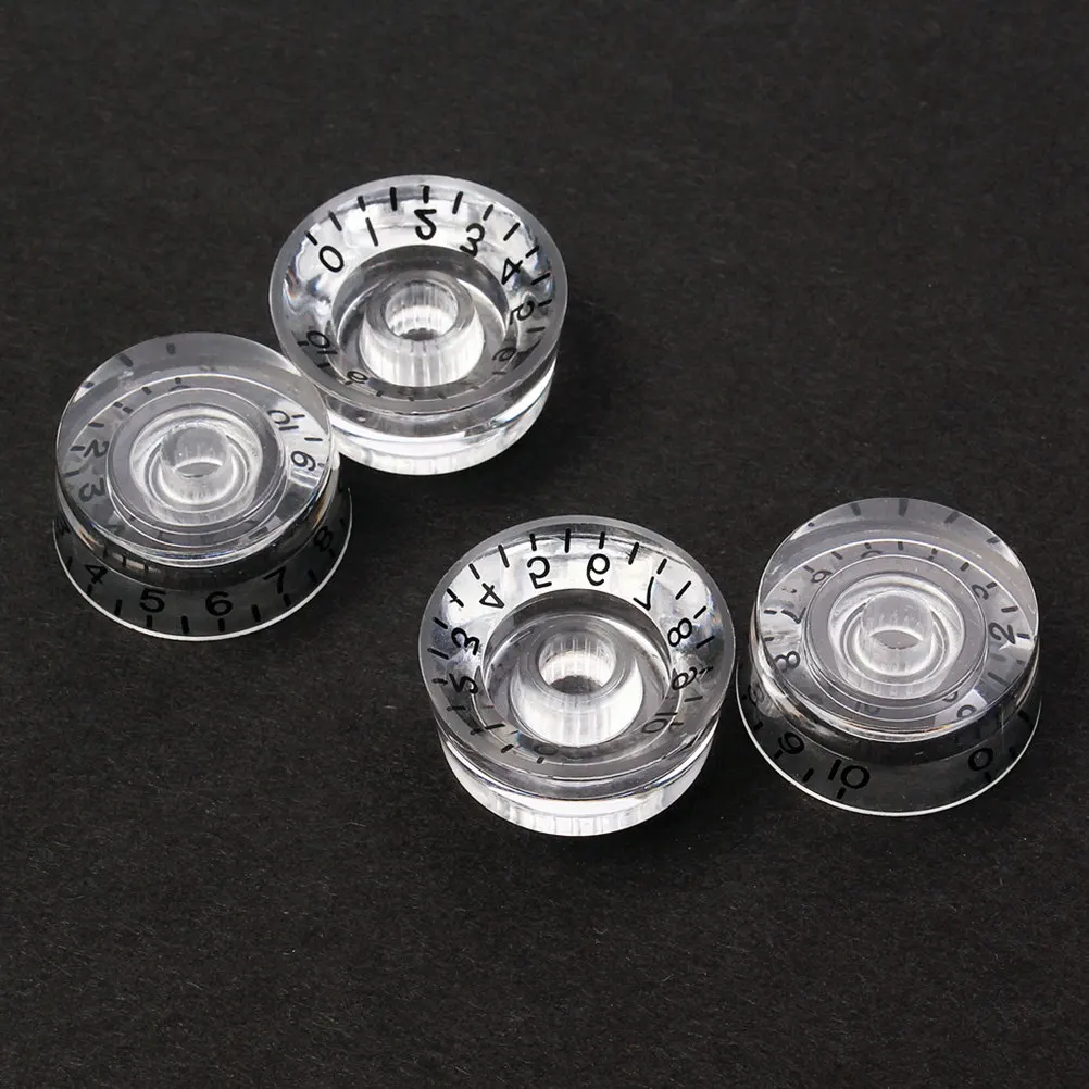 4Pcs Electric Guitar Knobs Volume Tone Control Set Replacement Knobs for Guitar Parts Premium Acrylic Material Number Printed