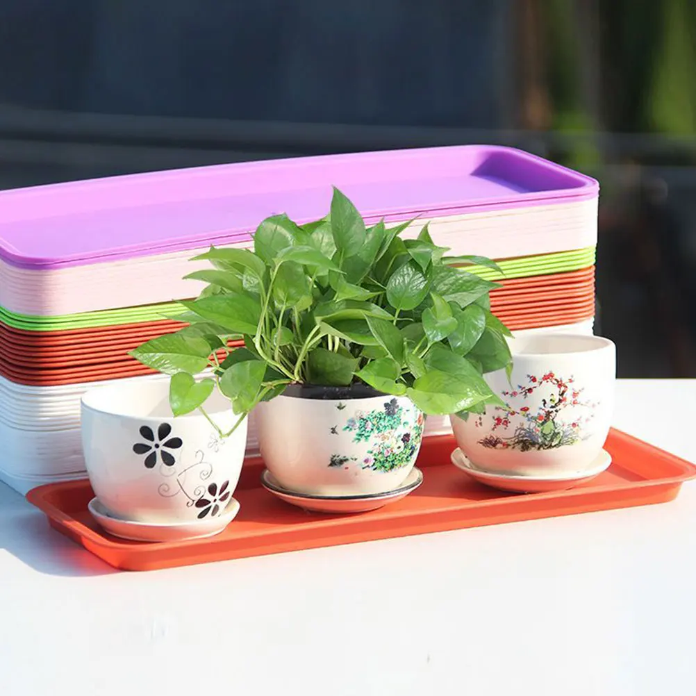 

6Pcs Plastic Plant Trays for Pots Drip Tray Flower Pot Saucers Indoor Outdoor Use Sturdy Waterproof Soil Spill Protection