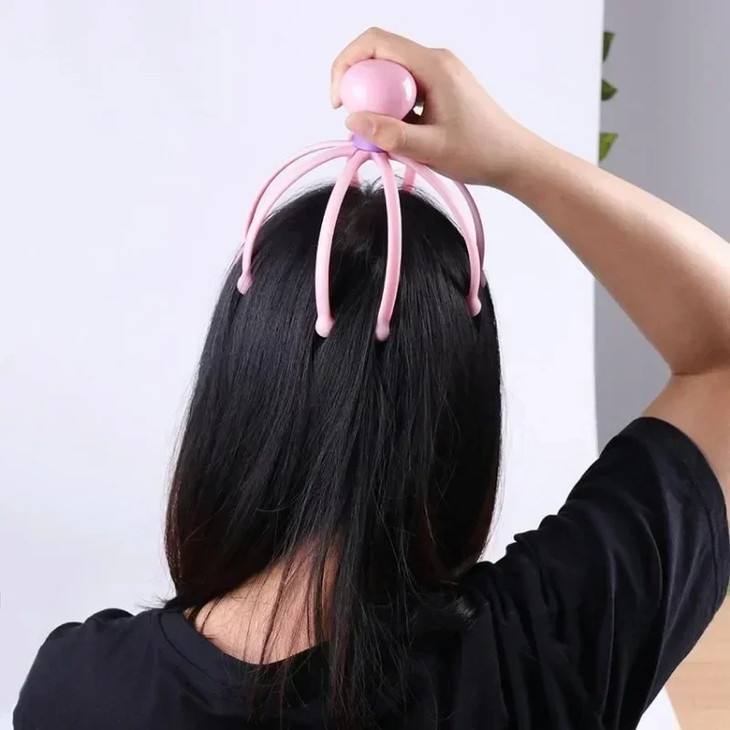 1pc Head Massager Neck Massage Octopus Scalp Stress Relax Spa Healing Alloy Health Care Tool Body Head Massage Beauty Tool