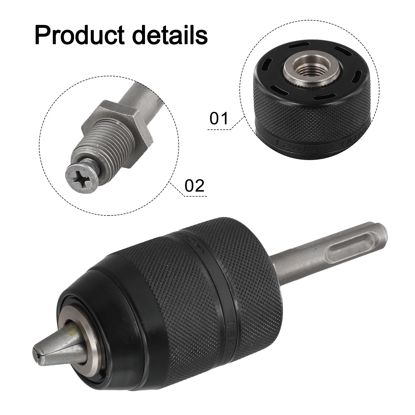 Keyless Drill Chuck Featuring For SDS Plus Shank 2-13mm 1/2-20UNF for Effortless Replacement in Drills and Cordless Tools