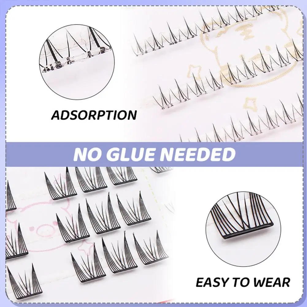 Segmented False Eyelashes Glue-free Natural DIY Lashes Clusters Eyelash Extensions Self-Adhesive Animal Series Eyelash Kit