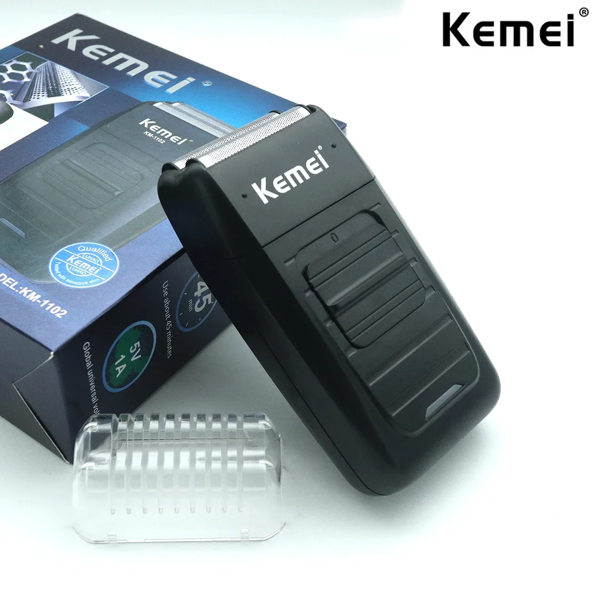 Kemei Rechargeable Cordless Shaver for Men  Multifunction Strong Twin Blade Reciprocating Beard Razor Face Care Trimmer KM-1102