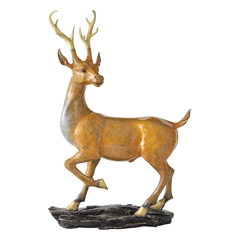 

Copper deer ornament, living room artwork TV cabinet Bogu rack entrance soft decoration home decoration