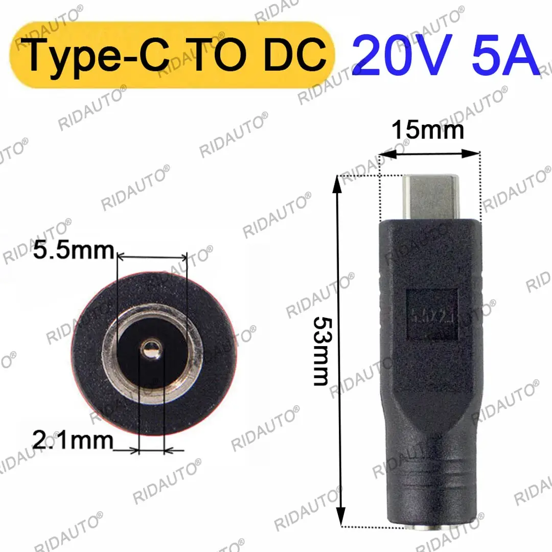 Type C Male To DC Female Adapter For Starlink Mini DC Power Cable Mobile Connections with 65W+ PD Source Power Bank AC Power