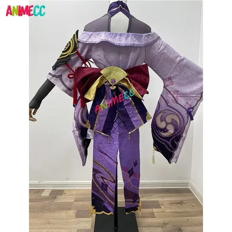 ANIMECC-Genshin Impact Raiden Shogun Cosplay Traje com Peruca Baal para Mulheres, Jogo Anime, Kimono Sexy, Uniforme para Festa de Halloween, em Stock