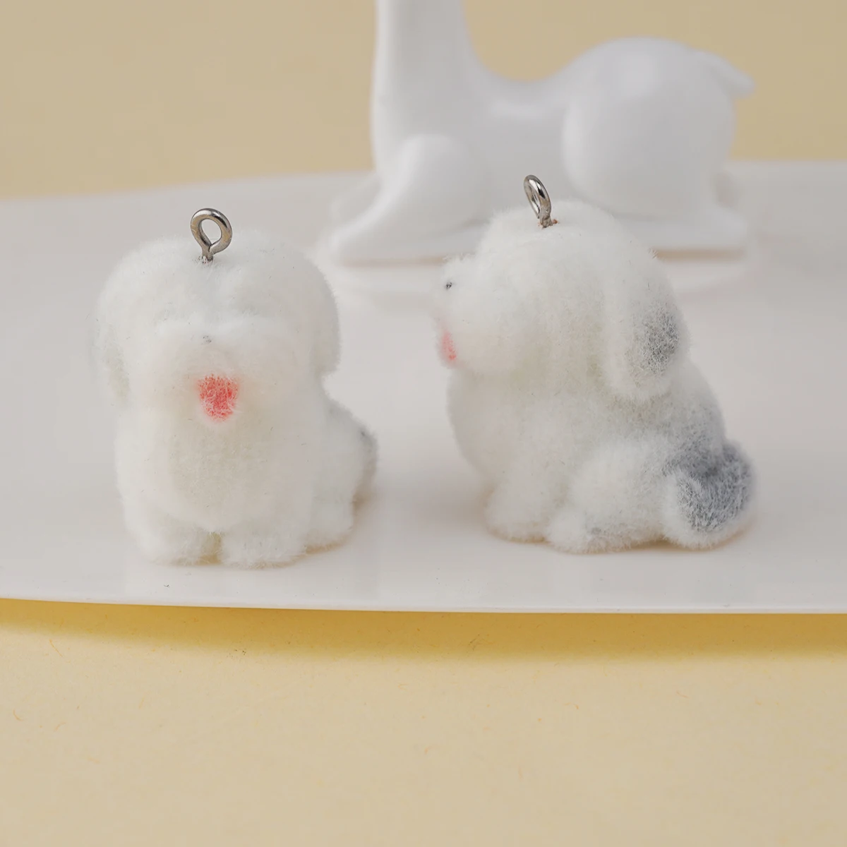 30pcs Cartoon Plush sheepdog Charms cute resin Animal dog Pendants for Bag keychain Necklaces DIY crafts Jewelry Accessories