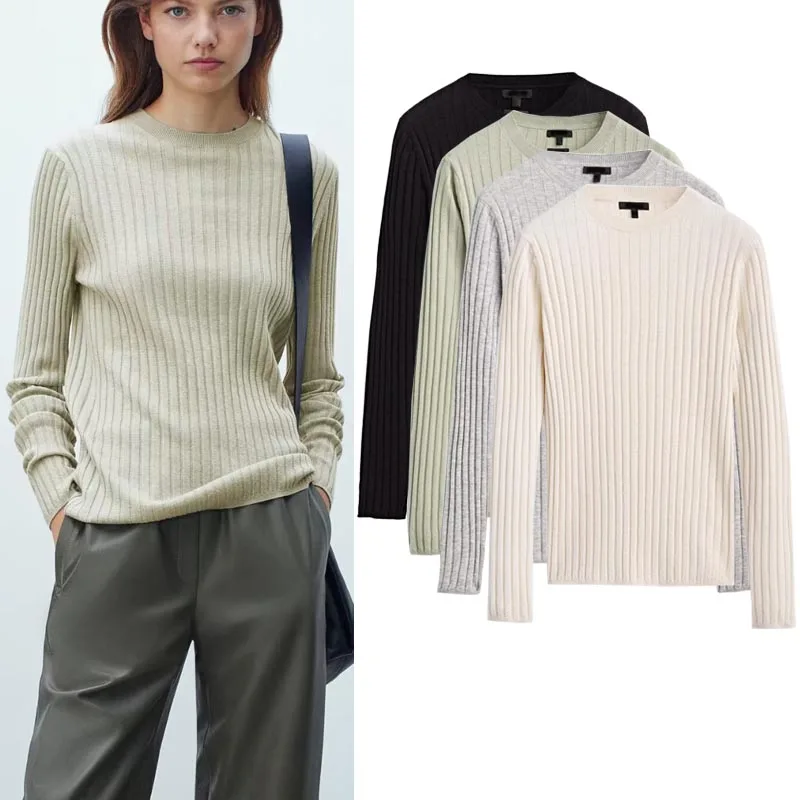 

Женские базовые шерстяные трикотажные длинные све круглые Ne under irt, повседневные, удобные, для поездок на работу, обычная длина, осенние новинки Ar...