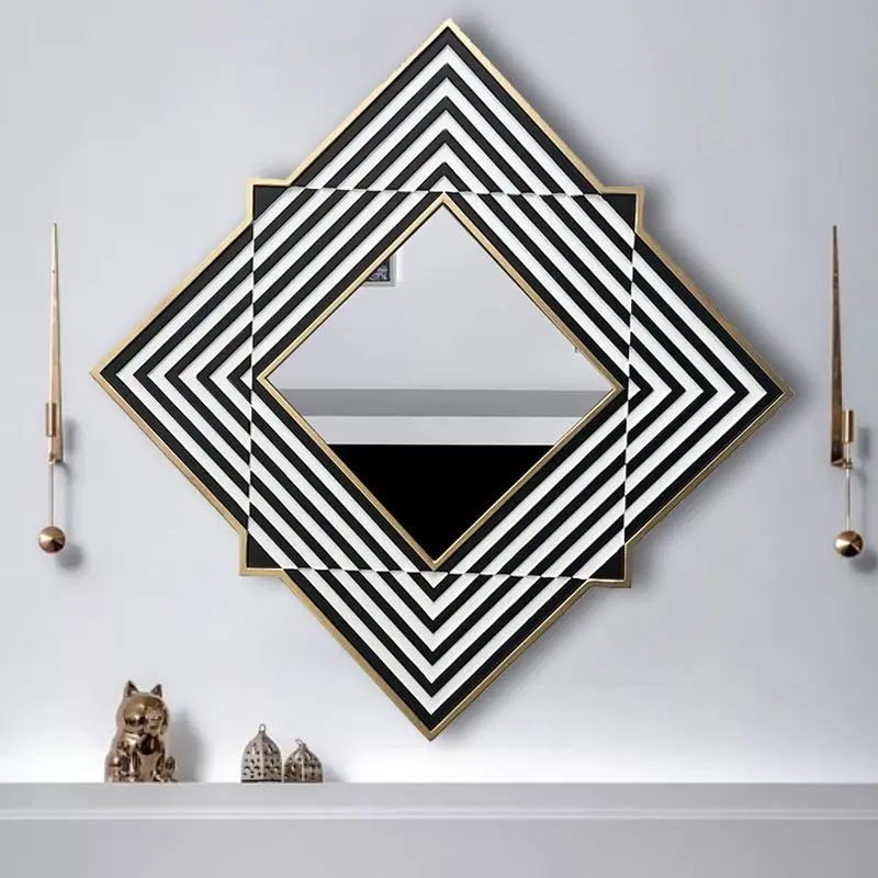 Modern minimalist living room background wall decorative mirror, entrance foyer mirror  Wind Wall Hanging Mirror