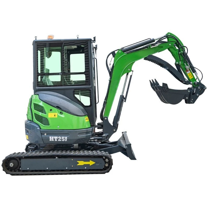HT25 2.5 Ton Mini Hydraulic Pilot Excavator With Closed Cabin Multifunctional Digger For Farm Municipal Greening Work