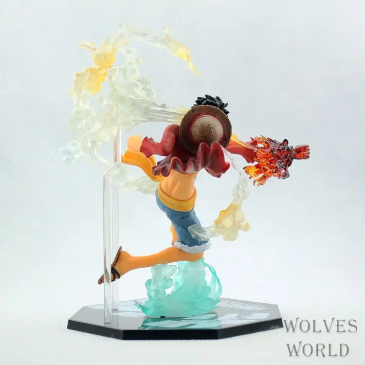 18cm One Piece - 'Hiken' Luffy (Battle Version) Fire Fist Anime Figure Model Statue Collection Desktop Decoration Ornament Toys