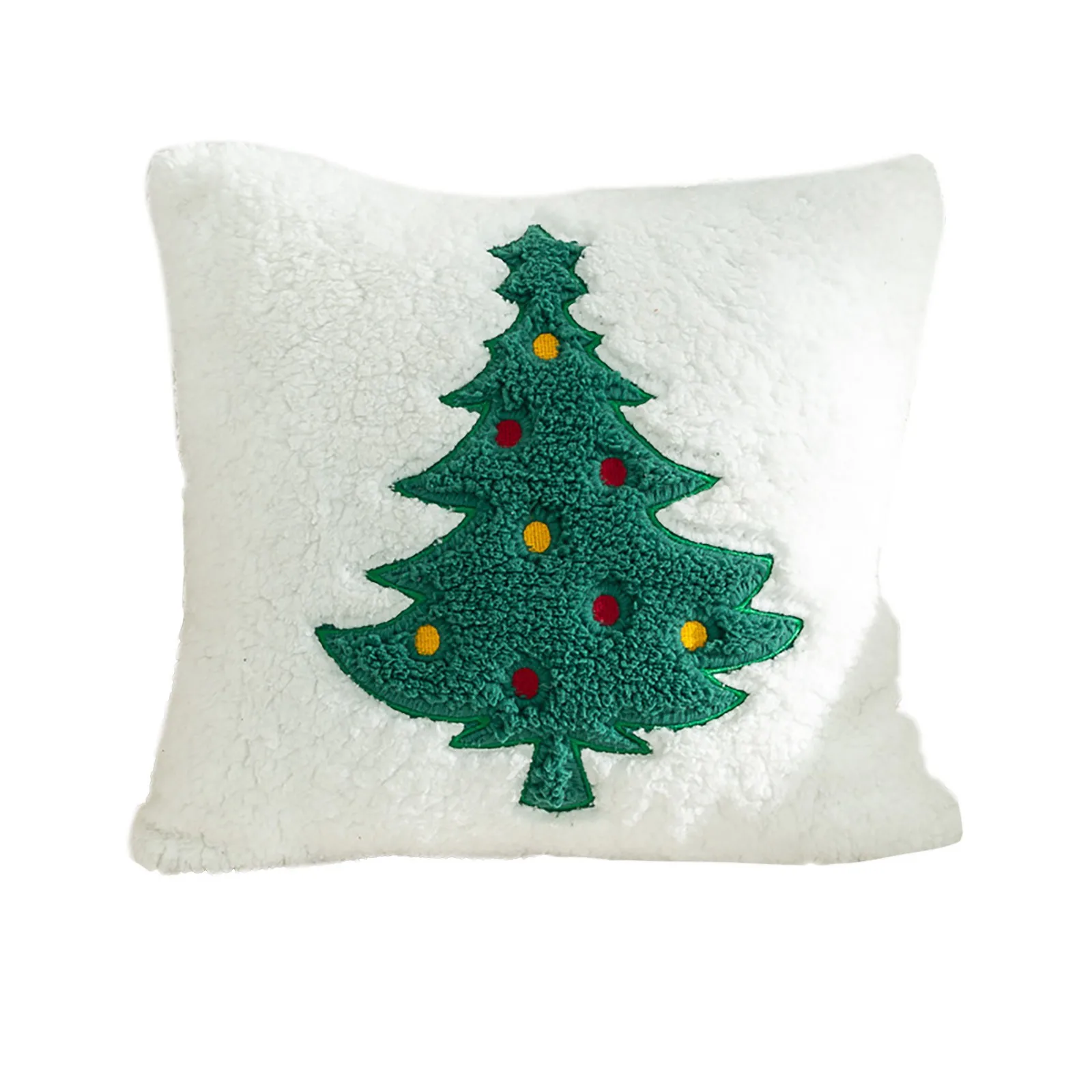Christmas Pillow Velvet Decorative Santa Claus Cartoon Printed Embroidered Pillow Cushion Home Sofa Xmas Cushion