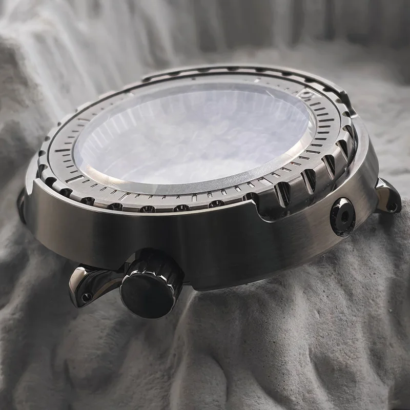 47mm Tuna Canned Watch Case Gun Grey Stainless Steel Sapphire Glass 20ATM Waterproof Fits NH35 NH36 Movement Diving Watch Case