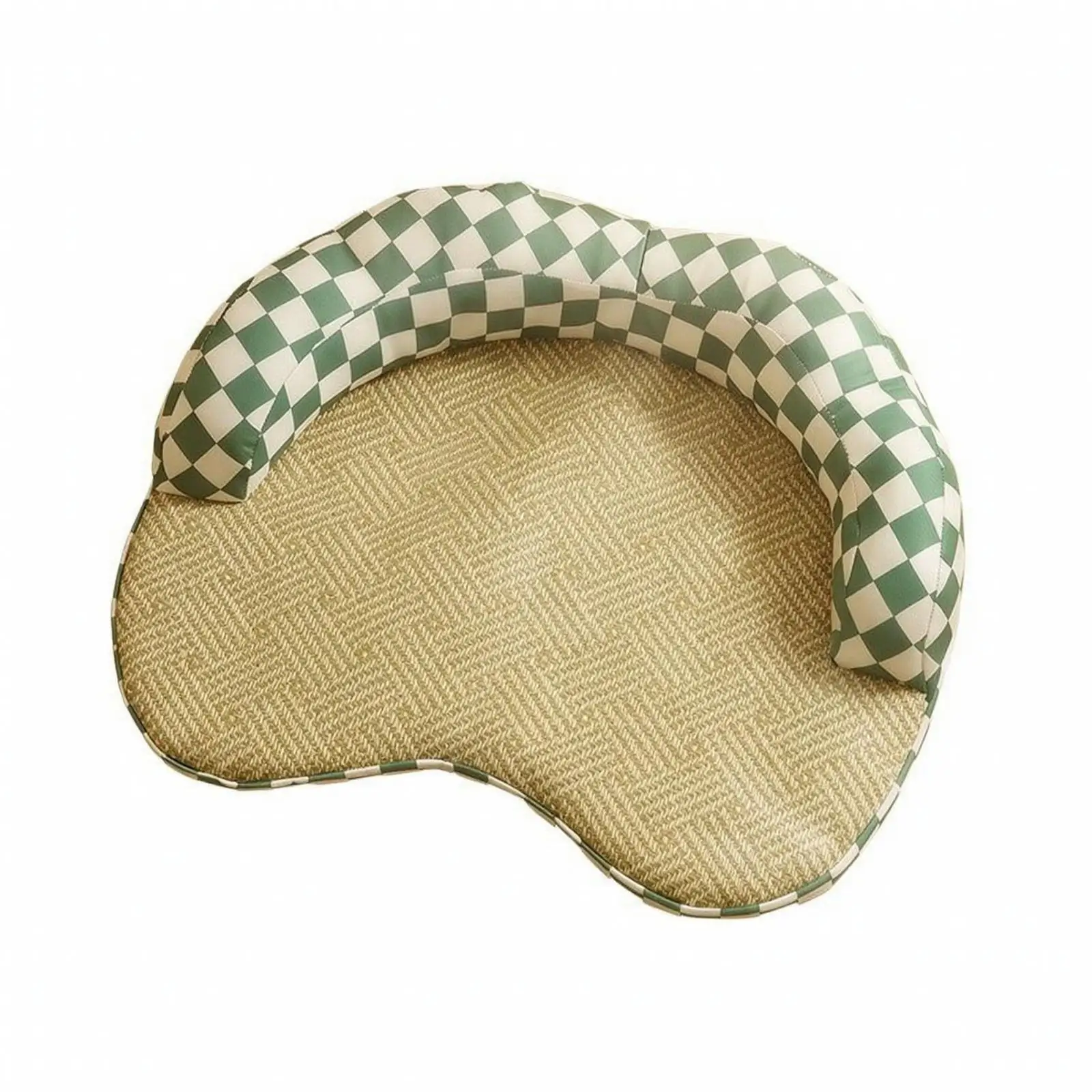 Dog Cat Cooling Cushion Breathable Rattan Style Pet Bed with Bolster Cooling Pad Washable
