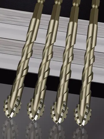 High-Four-Edged Serrated Eccentric Drill for Dry Drilling of Ceramic Tiles, Glass, Marble, Concrete, Stainless Steel Drill Bits