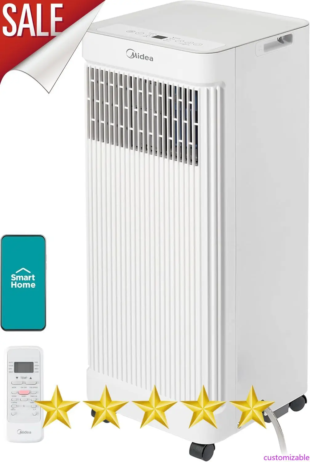 

Настраиваемый кондиционер Midea MAP05S1AWT-A, 8500 BTU-Smart, белый